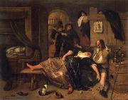 Jan Steen The Drunken couple. oil painting on canvas